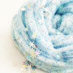 Frozen Inspired Glitter Slime Recipe for Frozen Birthday Parties and Favors by Pineapple Paper Co.
