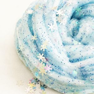 Frozen Inspired Glitter Slime Recipe for Frozen Birthday Parties and Favors by Pineapple Paper Co.
