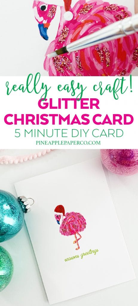 Easy Handmade Glitter Christmas Card by Pineapple Paper Co.
