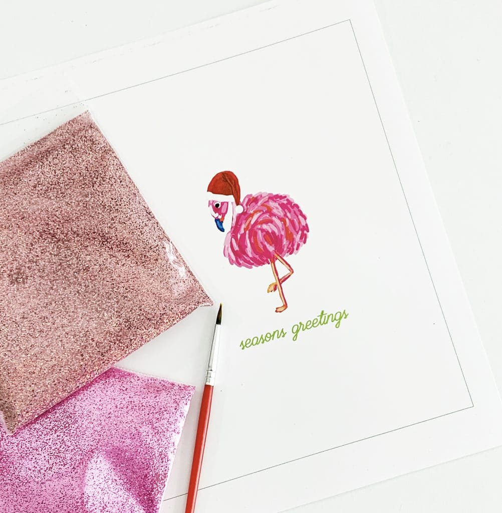 Easy Handmade Glitter Christmas Card by Pineapple Paper Co.