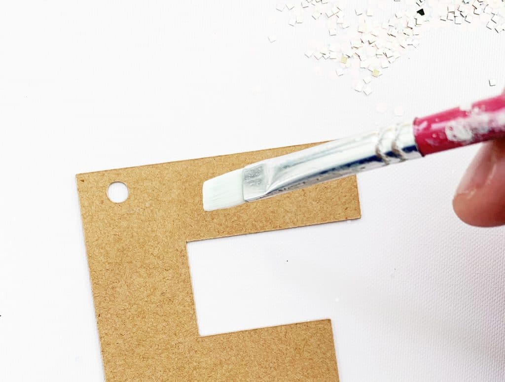 DIY Glitter Letter Christmas Ornament Quick and Easy Craft by Pineapple Paper Co.