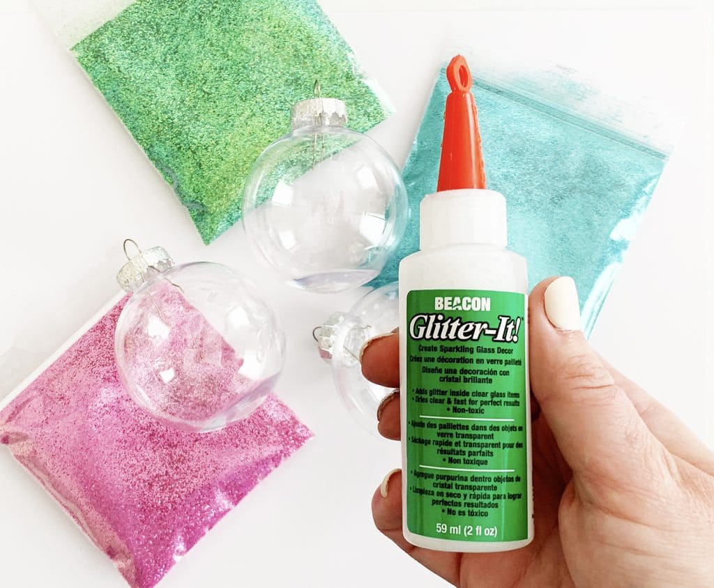 Quick and Easy Glitter Ornaments including the BEST GLUE EVER by Pineapple Paper Co.