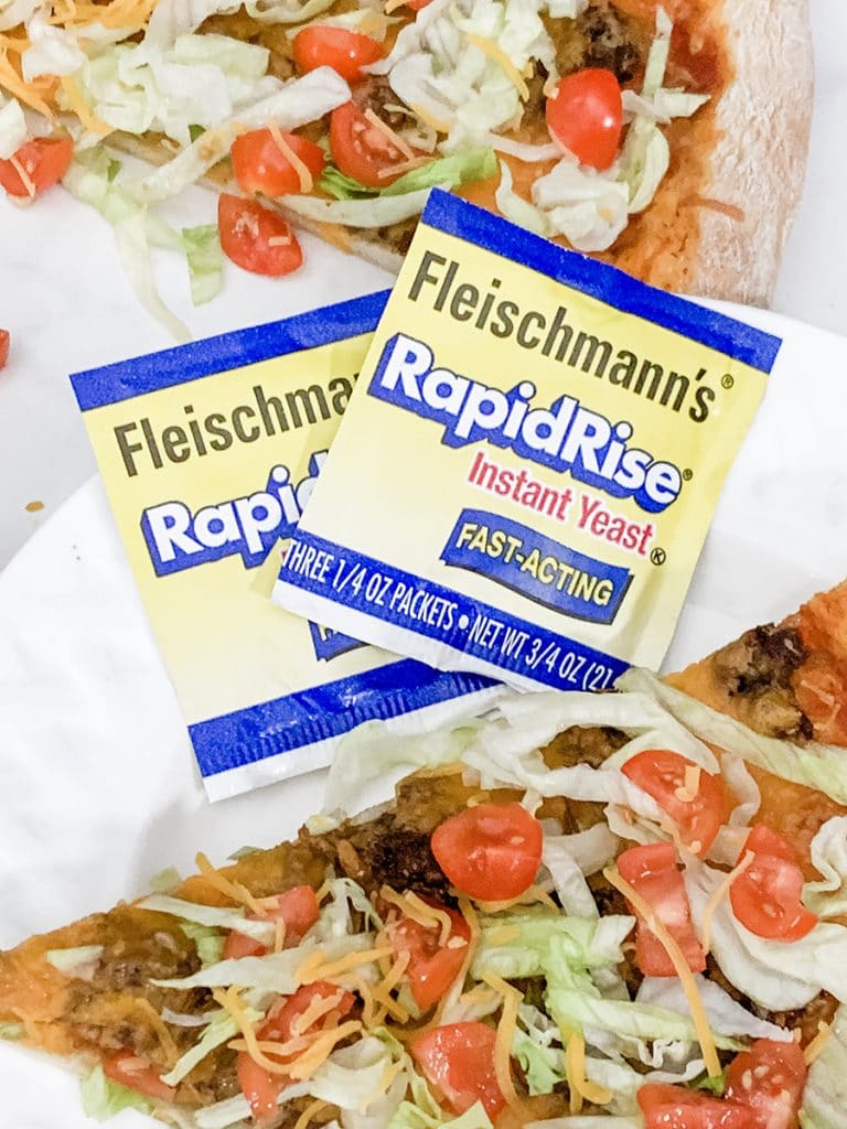 Easy Homemade Taco Pizza with Homemade Pizza Crust by Pineapple Paper Co.