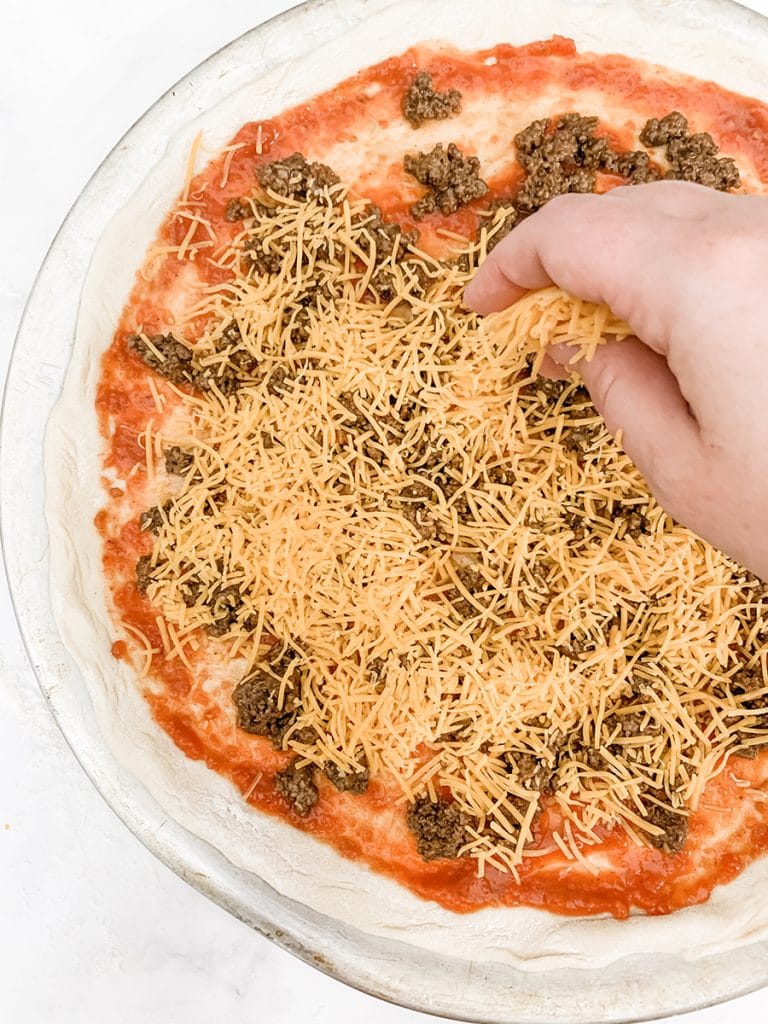Easy Homemade Taco Pizza with Homemade Pizza Crust by Pineapple Paper Co.
