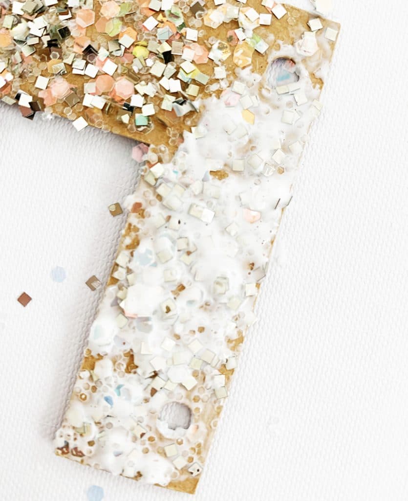 DIY Glitter Letter Christmas Ornament Quick and Easy Craft by Pineapple Paper Co.