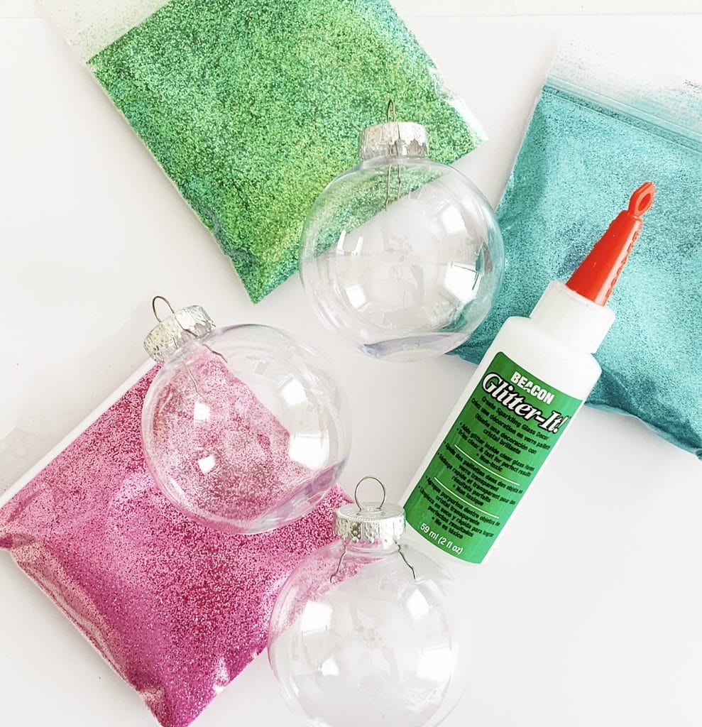 Quick and Easy Glitter Ornaments including the BEST GLUE EVER by Pineapple Paper Co.