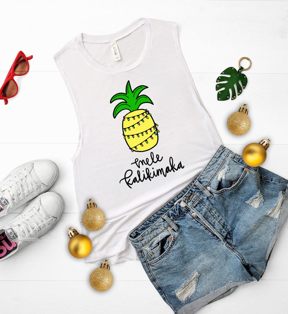 Free Christmas SVG - Tropical Mele Kalikimaka by Pineapple Paper Co.