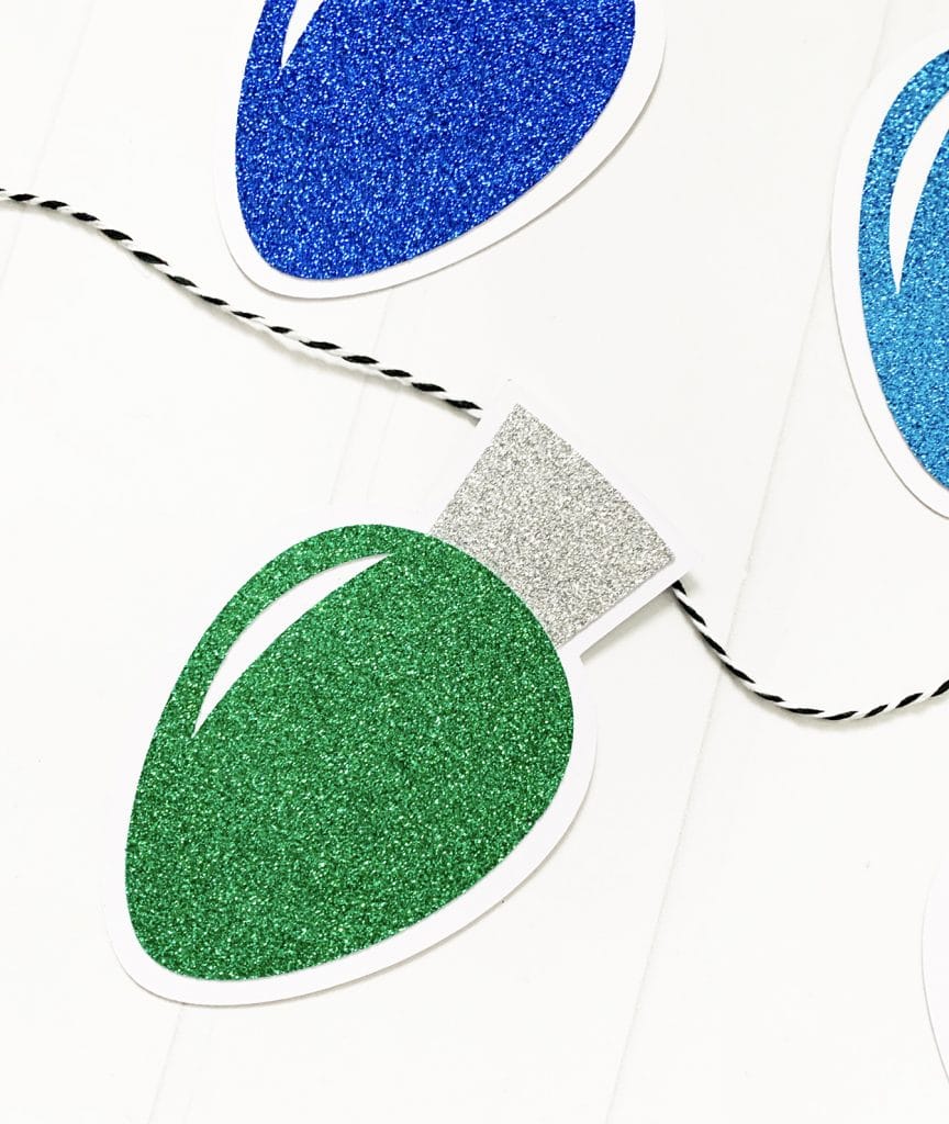 DIY Christmas Lights Banner with Free SVG File Download by Pineapple Paper Co.