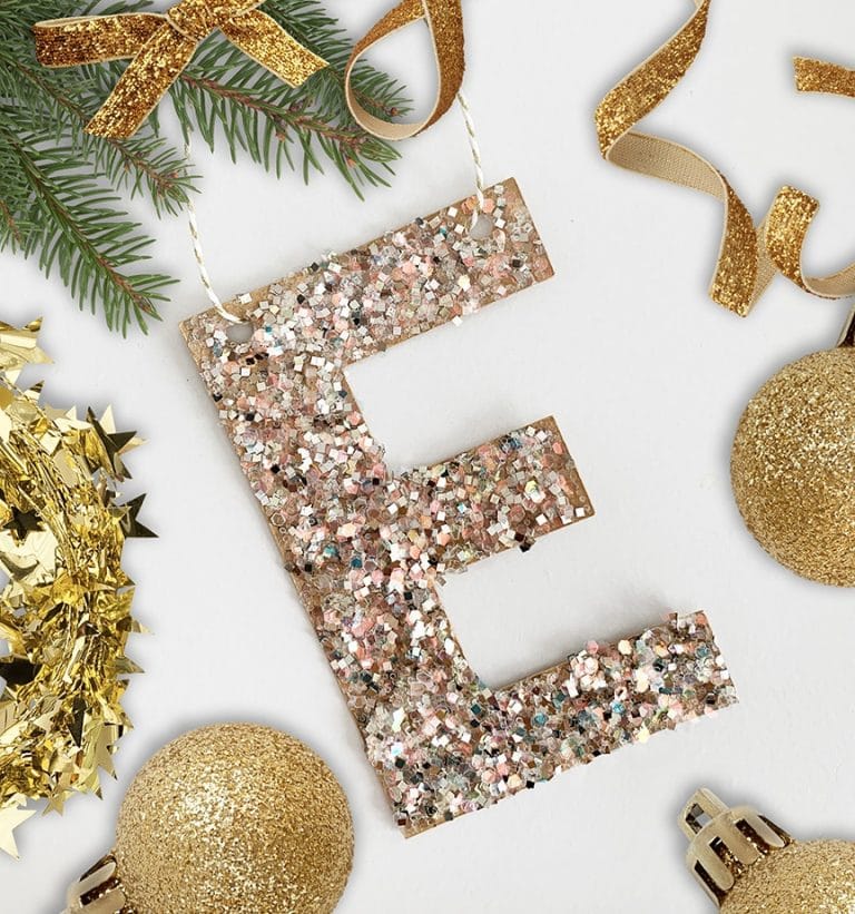 DIY Glitter Letter Ornament