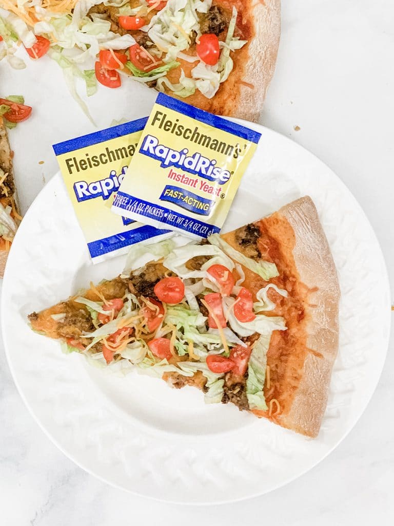 Easy Homemade Taco Pizza with Homemade Pizza Crust by Pineapple Paper Co.