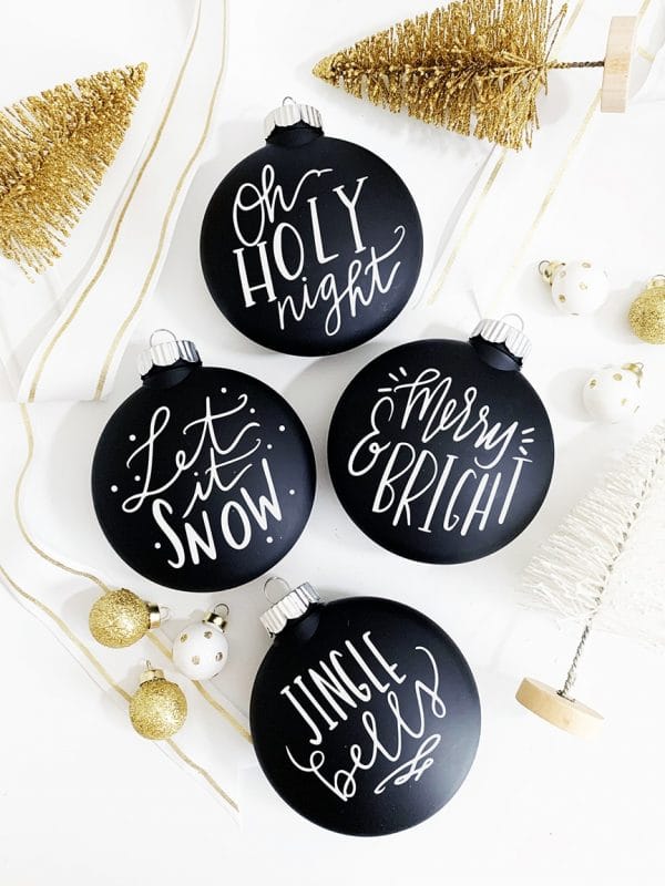 Chalkboard Ornaments DIY with SVG Cut File for Cricut and Silhouette by Pineapple Paper Co.