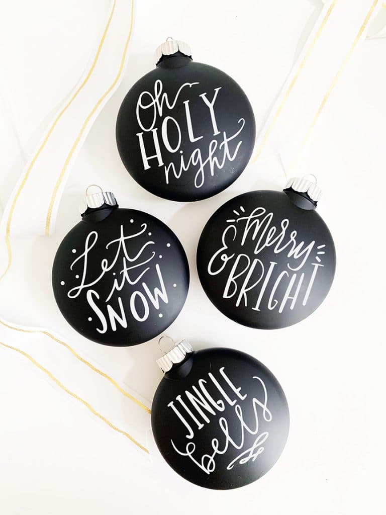Chalkboard Ornaments DIY with SVG Cut File for Cricut and Silhouette by Pineapple Paper Co.