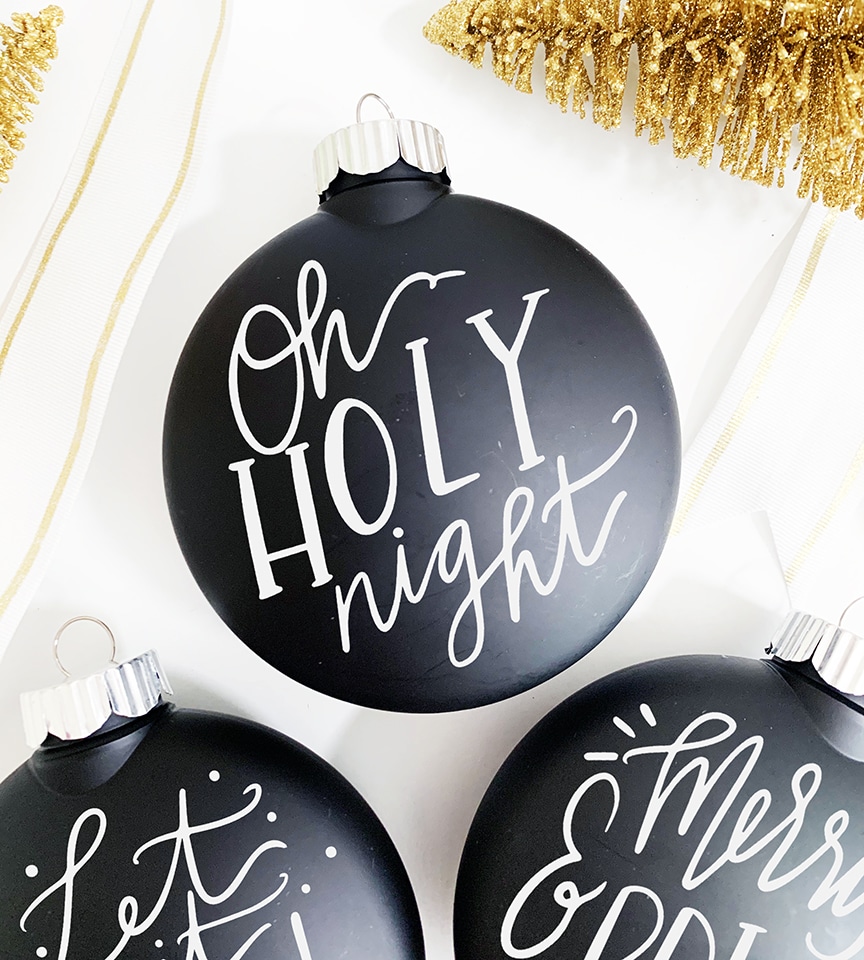 Chalkboard Ornaments DIY with SVG Cut File for Cricut and Silhouette by Pineapple Paper Co.