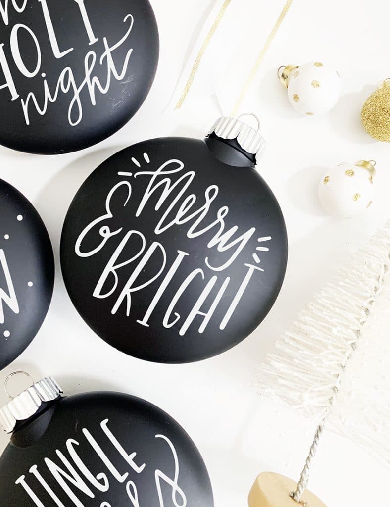 Chalkboard Ornaments DIY with SVG Cut File for Cricut and Silhouette by Pineapple Paper Co.