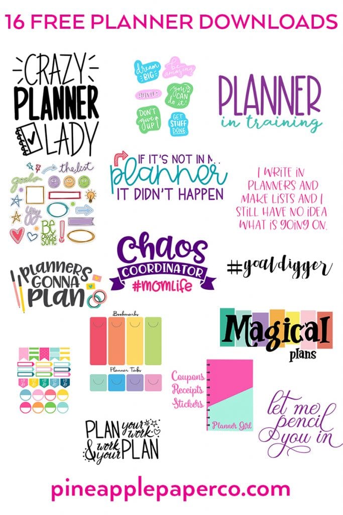 Free Motivational Printable Planner Stickers by Pineapple Paper Co.