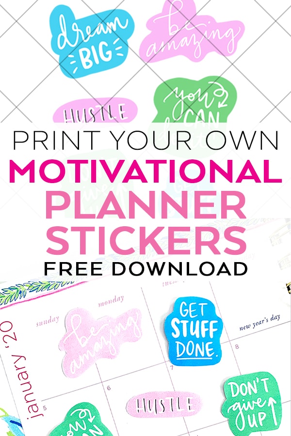 Free Motivational Printable Planner Stickers by Pineapple Paper Co.