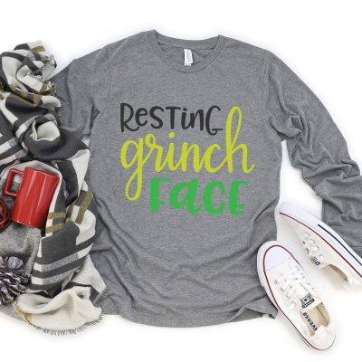 Resting Grinch Face Christmas SVG