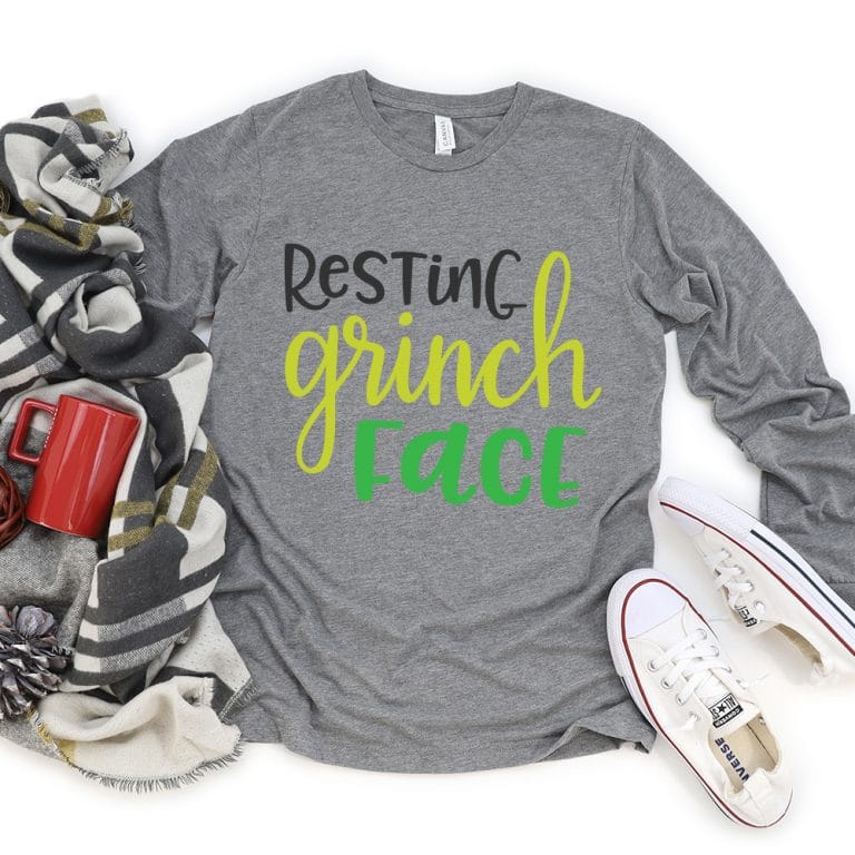Resting Grinch Face Christmas SVG