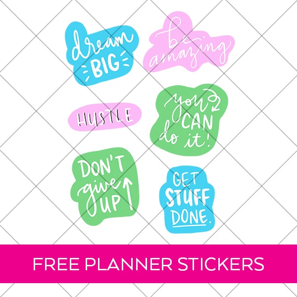 Free Motivational Printable Planner Stickers by Pineapple Paper Co.