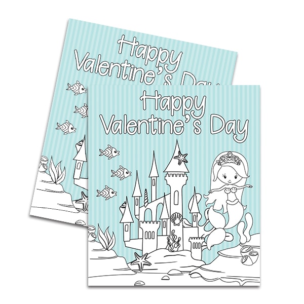 Mermaid Printable Color Your Own Valentines