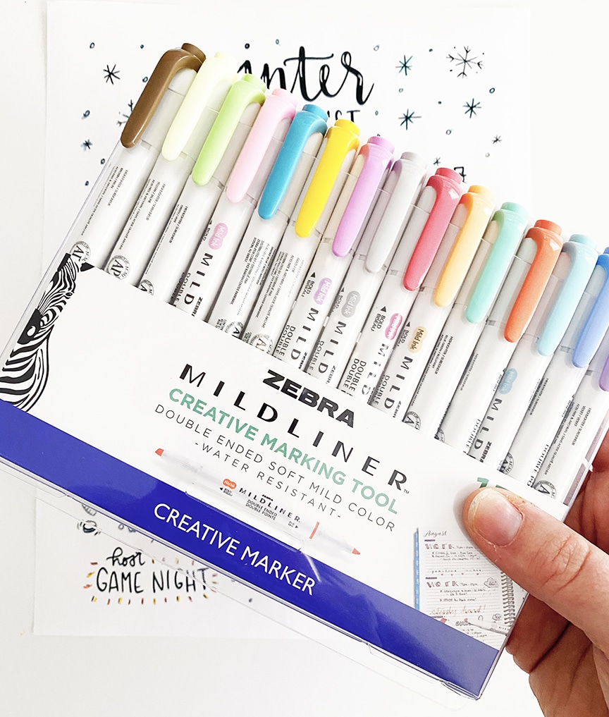 Printable Winter Bucket List Coloring Page by Pineapple Paper Co.