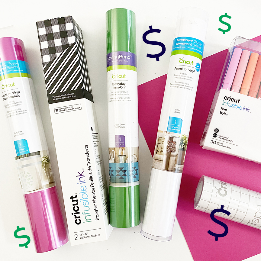 cricut materials with dollar signs