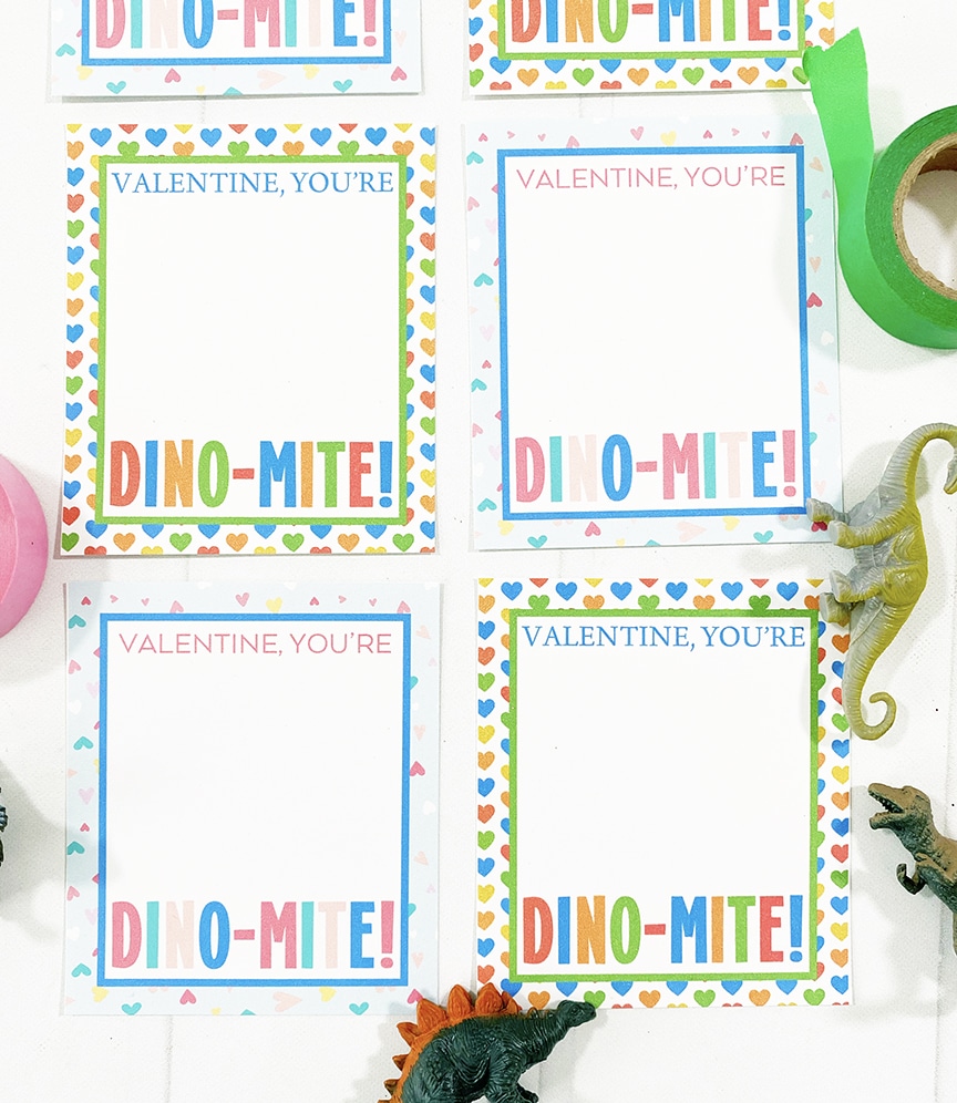 Free Printable Dinosaur Valentines for Kids by Pineapple Paper Co.