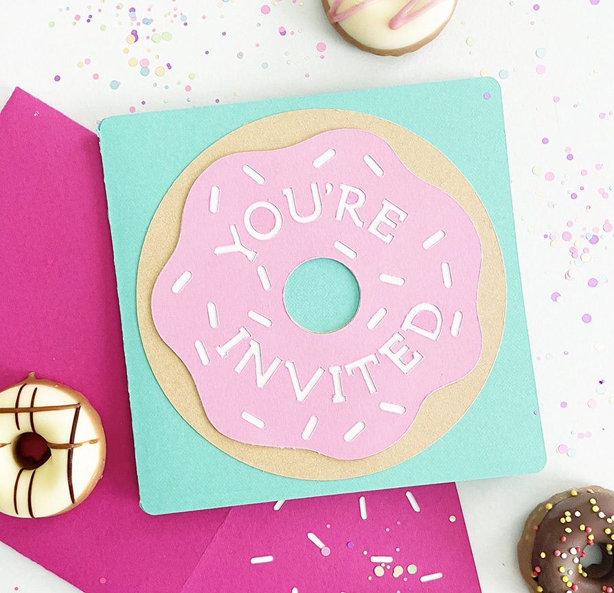DIY Donut Birthday Invitations with your Cricut by Pineapple Paper Co.