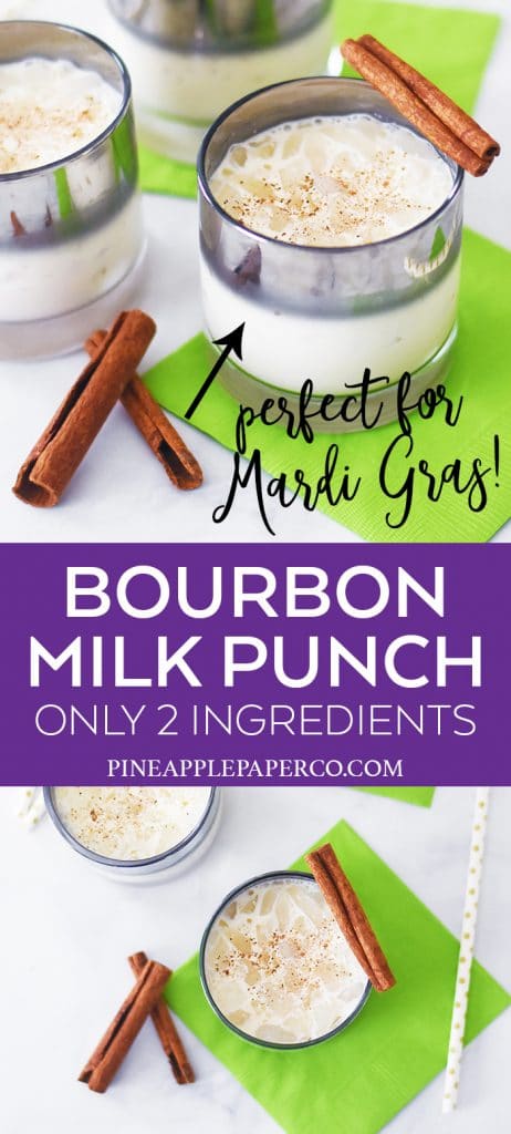 Easy Bourbon Milk Punch Recipe by Pineapple Paper Co.