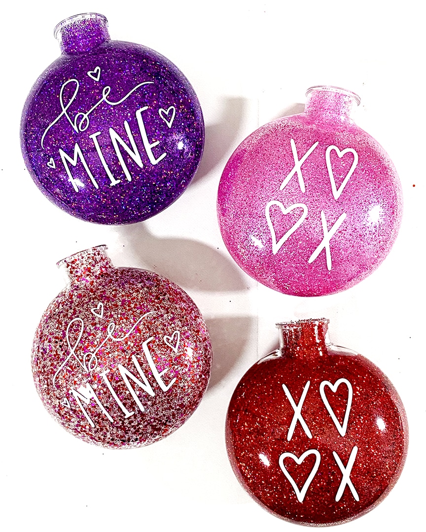 DIY Glitter Valentine Ornaments by Pineapple Paper Co.