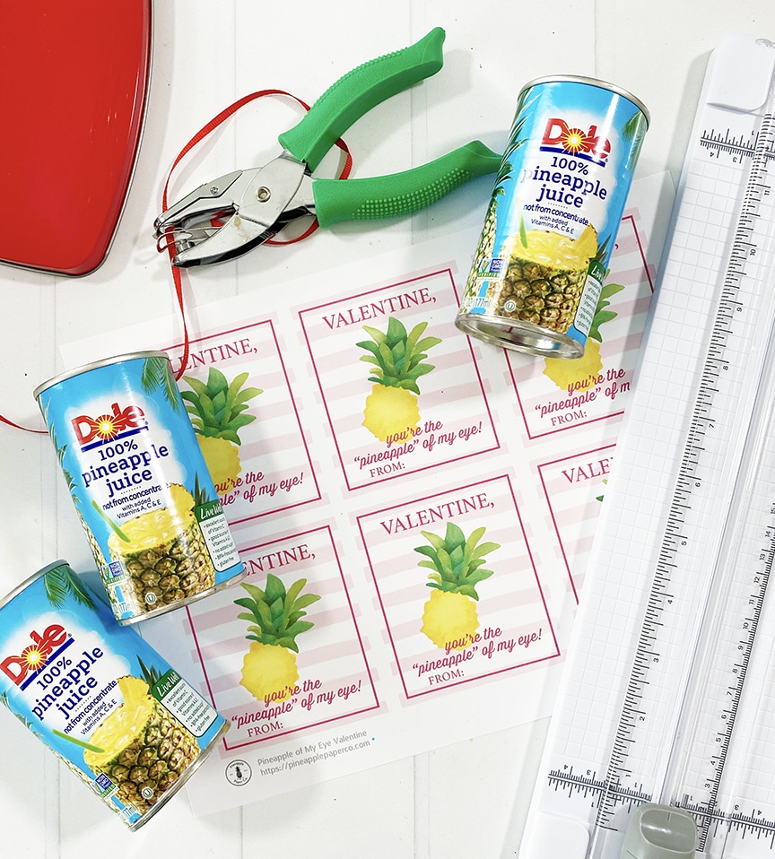 Free Printable Fruit Valentines for Fruit Snacks, Fruit Cups, and Juice by Pineapple Paper Co.