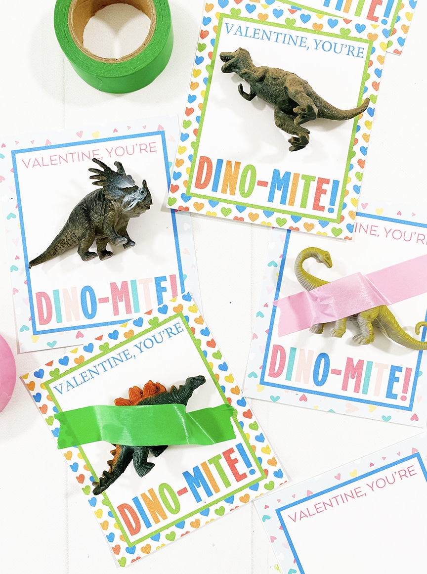 Free Printable Dinosaur Valentines for Kids by Pineapple Paper Co.