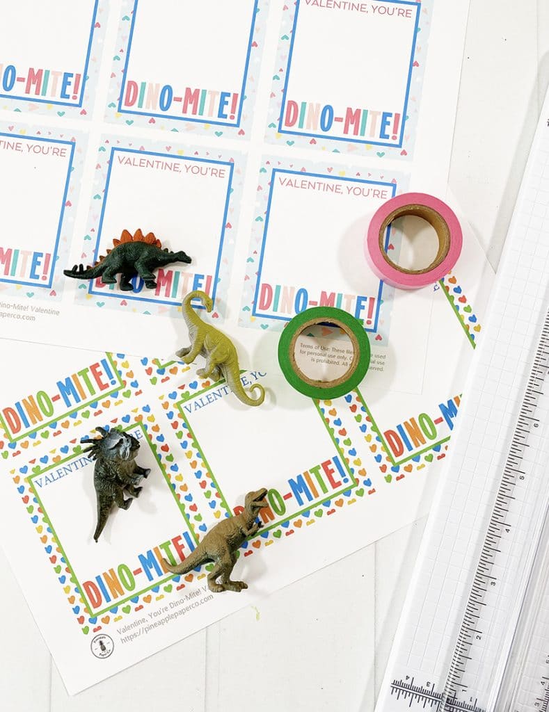 Free Printable Dinosaur Valentines for Kids by Pineapple Paper Co.