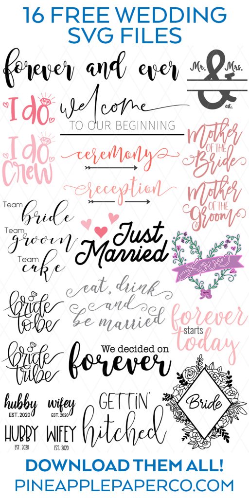 Free Wedding SVG Files - Totally Free SVG Blog Hop
