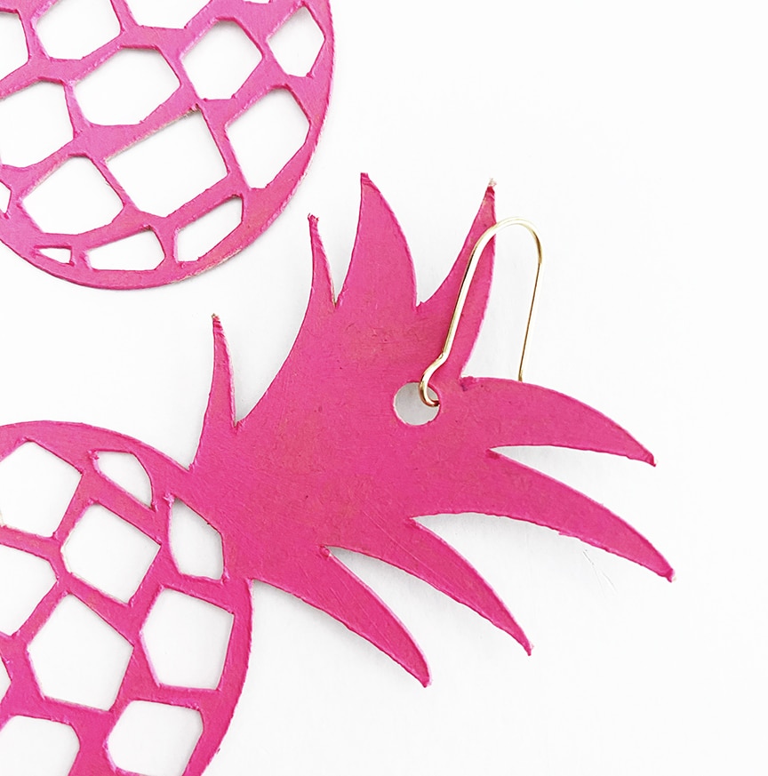 DIY Pineapple Earrings with Free Earring SVG Download by Pineapple Paper Co.