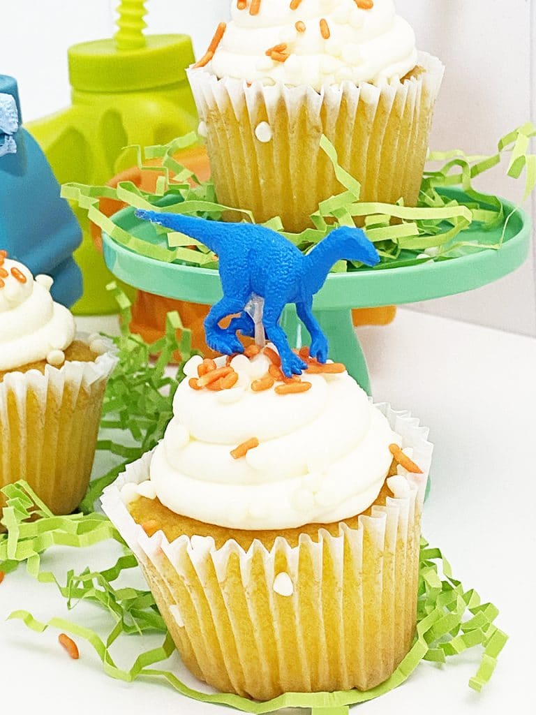 Easy DIY Dinosaur Cupcake Toppers for a Dinosaur Birthday Party by Pineapple Paper Co.