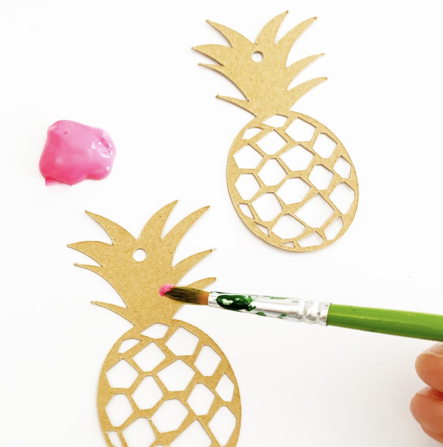 DIY Pineapple Earrings with Free Earring SVG Download by Pineapple Paper Co.
