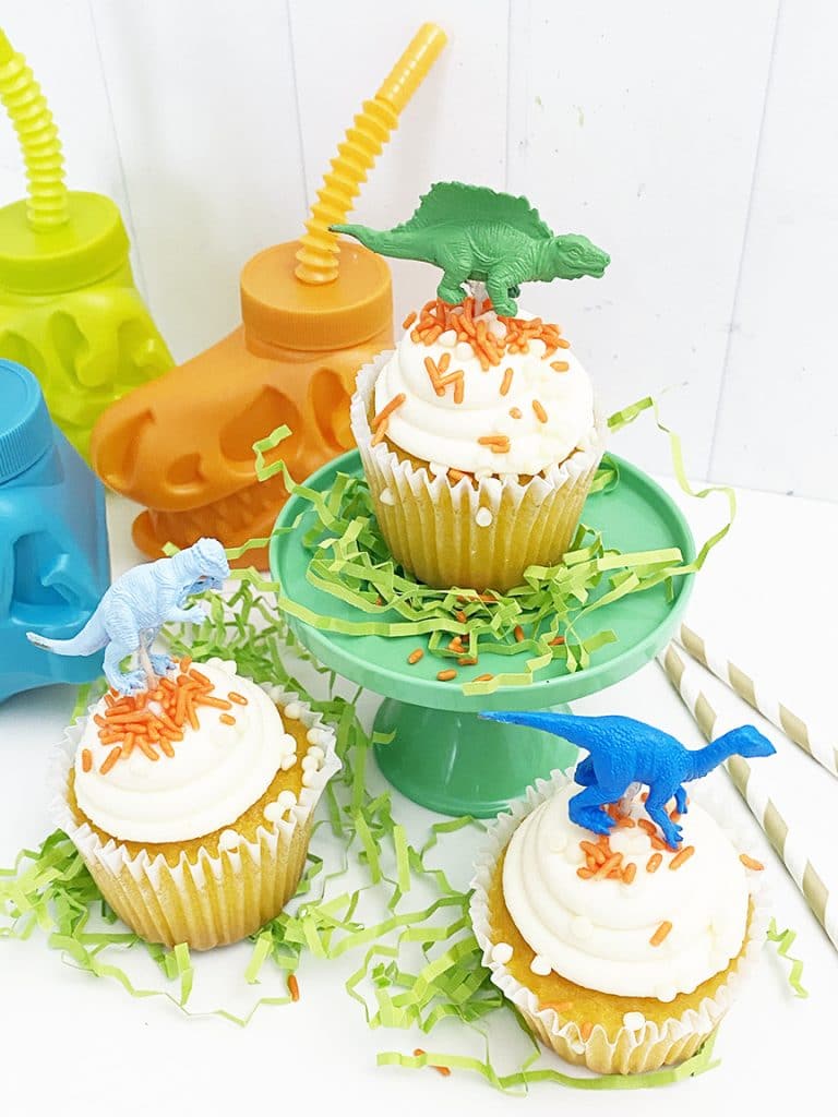 Easy DIY Dinosaur Cupcake Toppers for a Dinosaur Birthday Party by Pineapple Paper Co.