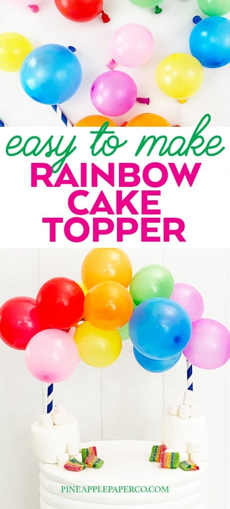 DIY Rainbow Cake Topper by Pineapple Paper Co.