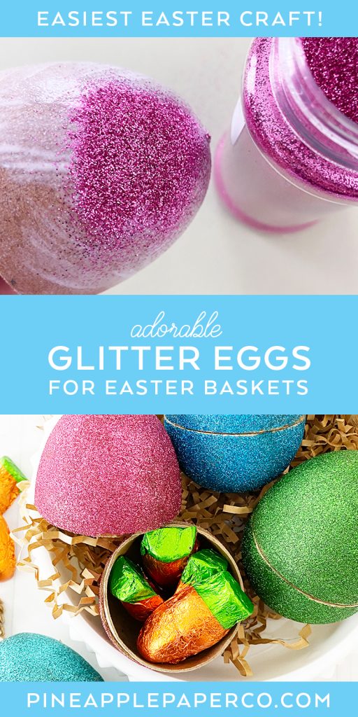 DIY Easy Glitter Easter Eggs by Pineapple Paper Co.