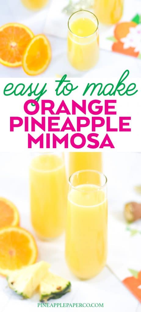 Easy Orange Pineapple Mimosa Recipe by Pineapple Paper Co.