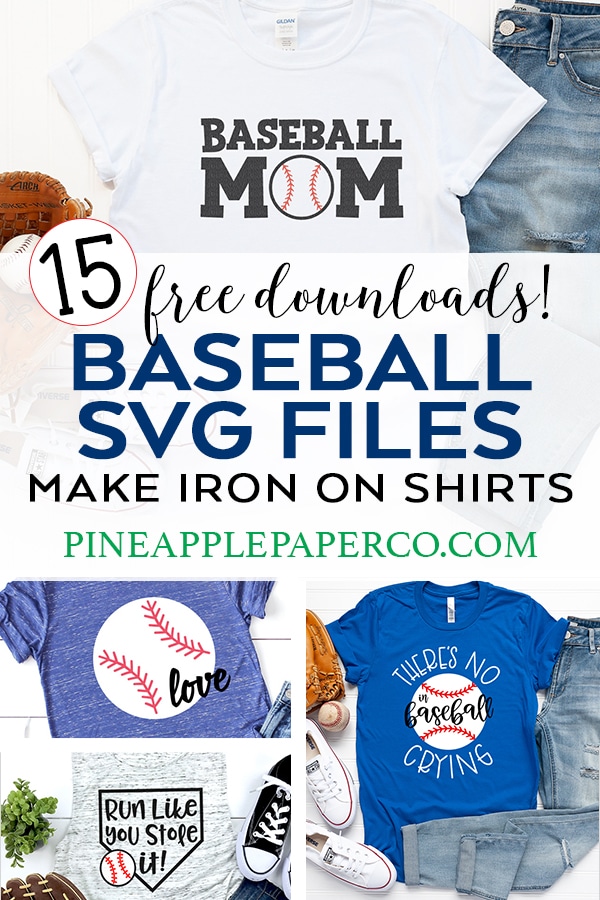 Free There's No Crying in Baseball SVG plus 14 more Baseball SVG Files FREE at Pineapple Paper Co.