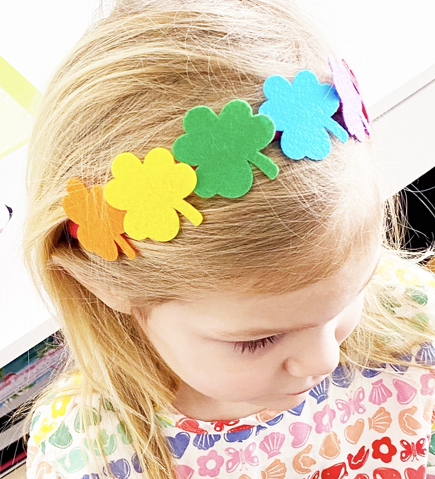 DIY Felt Rainbow Shamrock Headband by Pineapple Paper Co.