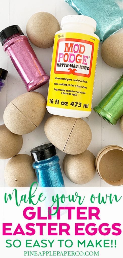 DIY Easy Glitter Easter Eggs by Pineapple Paper Co.