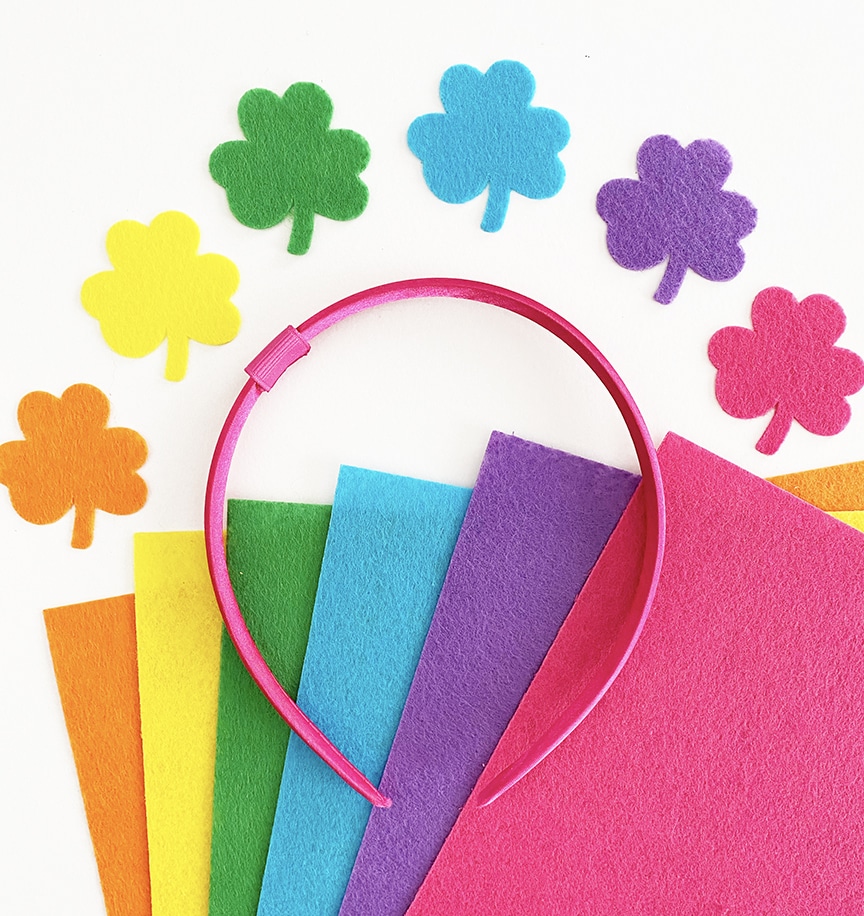 DIY Felt Rainbow Shamrock Headband by Pineapple Paper Co.