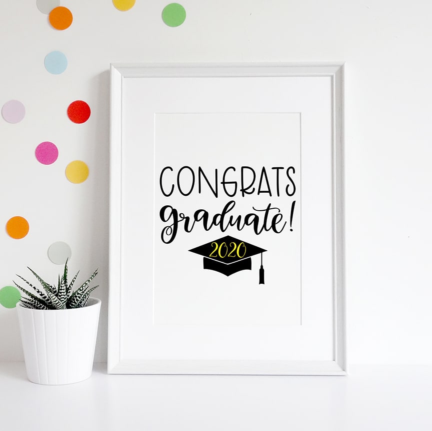 Congrats Graduate Sign with Free Graduation SVG by Pineapple Paper Co.