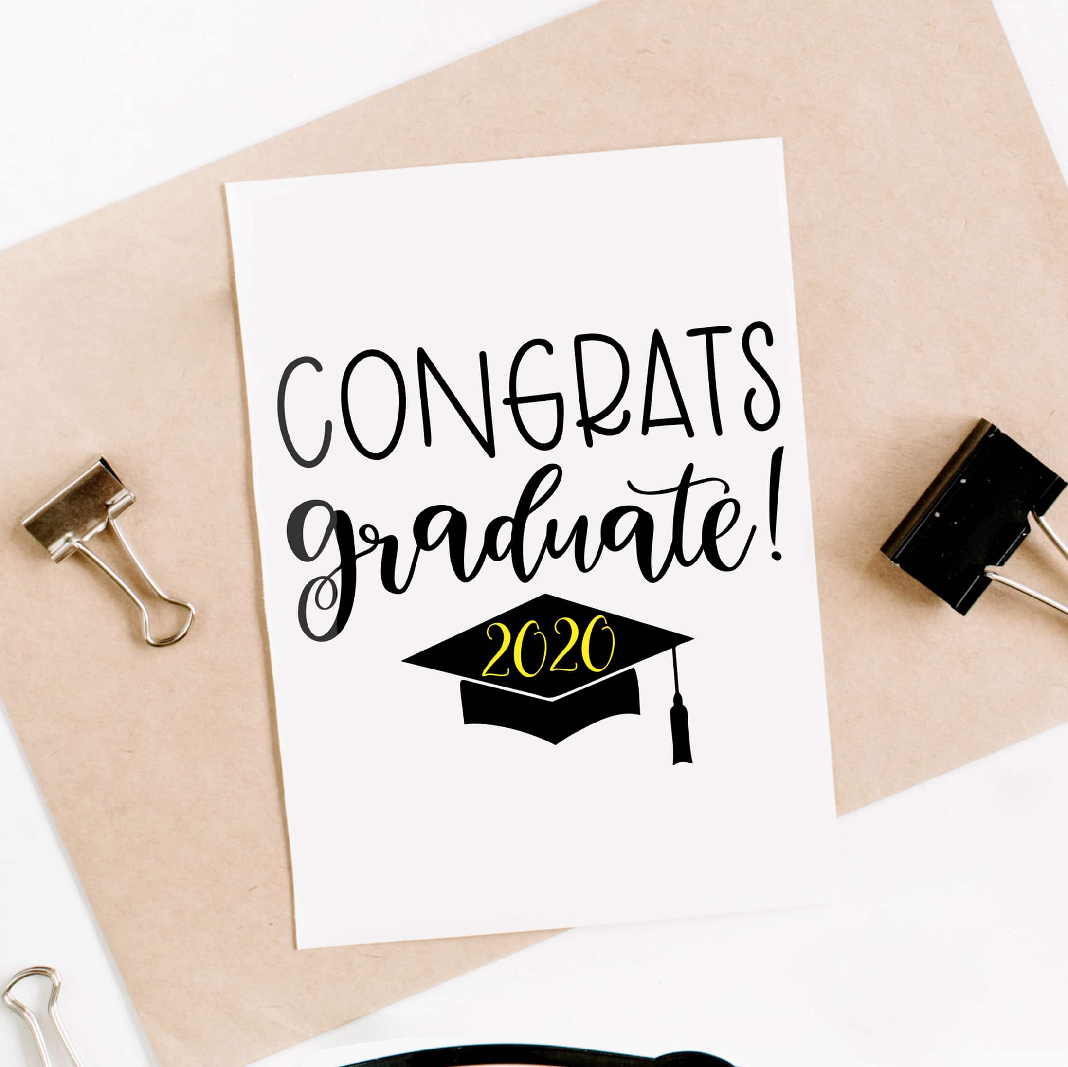 DIY Congrats Graduate Card with FREE Graduation SVG by Pineapple Paper Co.