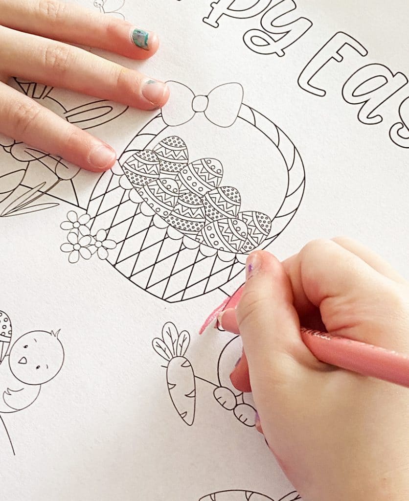 Preschooler Coloring Free Printable Easter Bunny Coloring Page by Pineapple Paper Co.