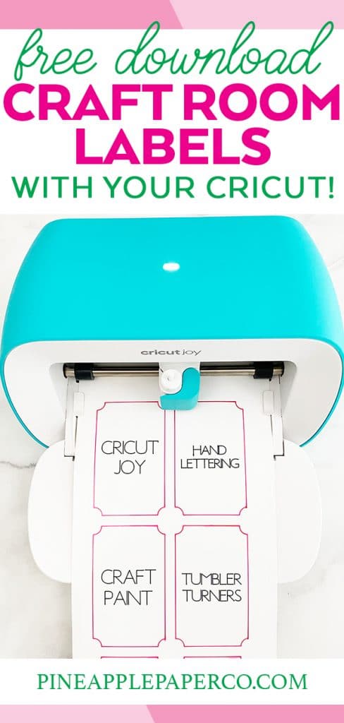 Cricut Craft Room Labels with FREE SVG Download by Pineapple Paper Co.