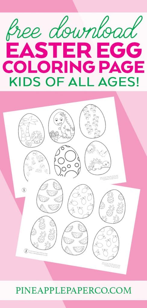 Free Easter Egg Coloring Pages by Pineapple Paper Co.